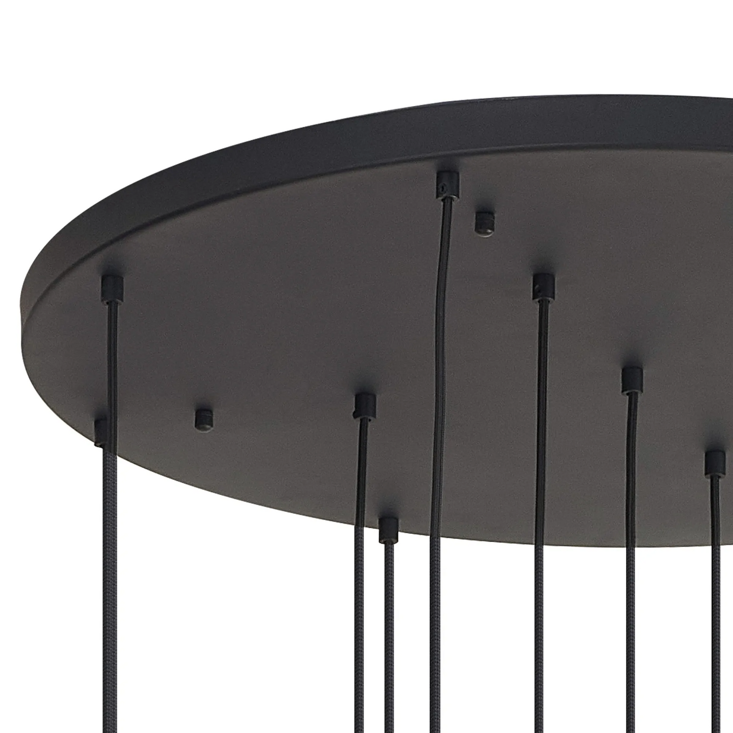 Bespoke Stairwell 13 Light Pendant Black Metalwork & Custom Glass - ID 13781