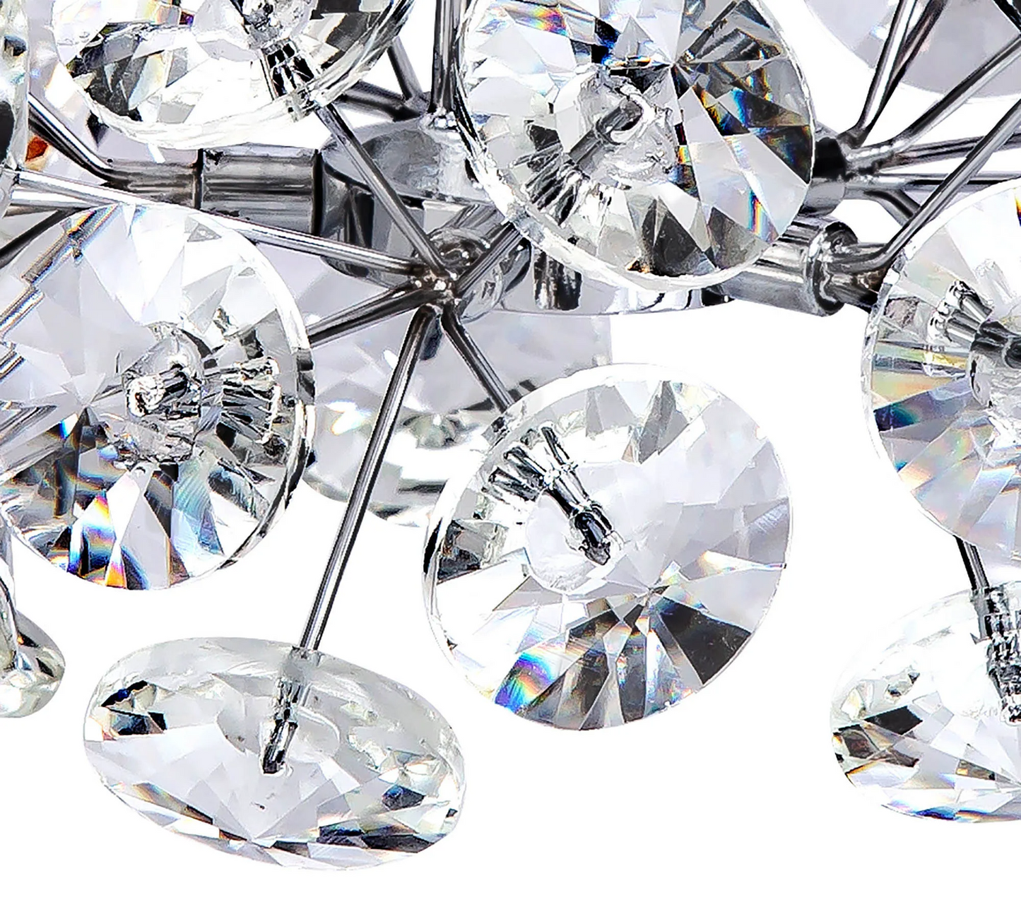 Bespoke 13 Light Custom Chrome & Crystal Stairwell Pendant - ID 13783