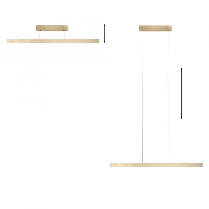 MOTRIS Matt Brass Remote Controlled Height & Length Adjustable LED Ceiling Light - ID 13279