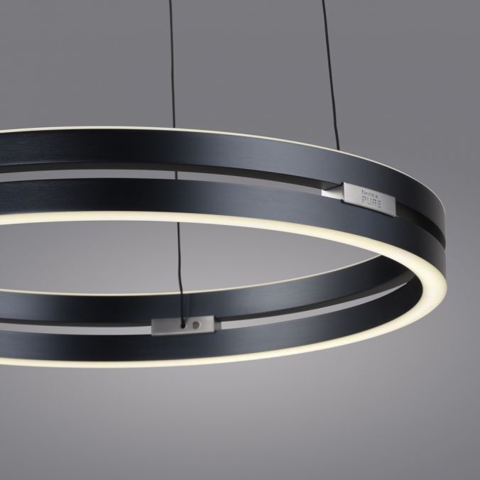ELO Remote Controlled 50cm Height Adjustable Ring Pendant in Grey - ID 13932