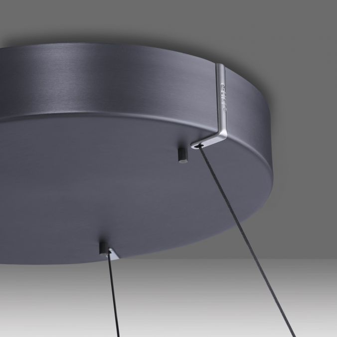ELO Remote Controlled 50cm Height Adjustable Ring Pendant in Grey - ID 13932