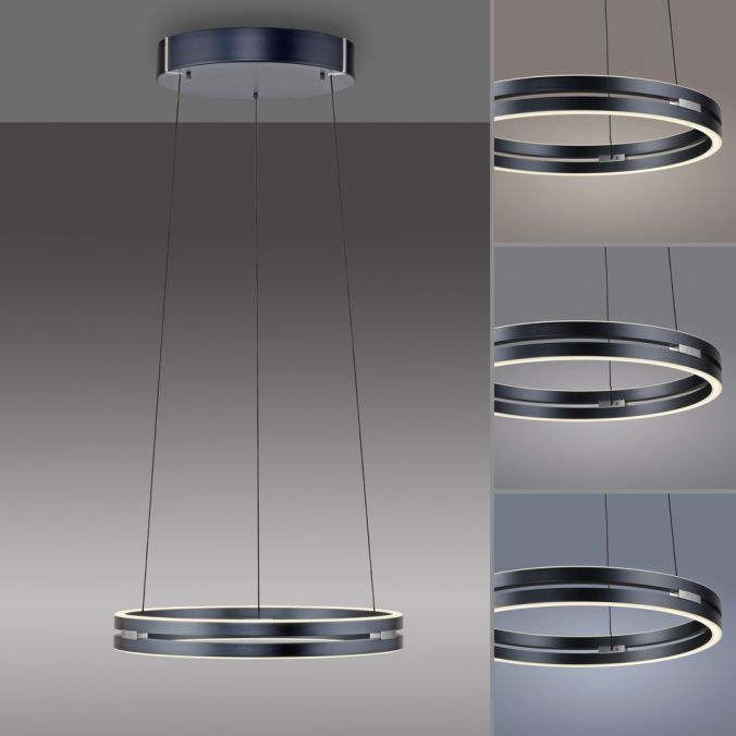 ELO Remote Controlled 50cm Height Adjustable Ring Pendant in Grey - ID 13932
