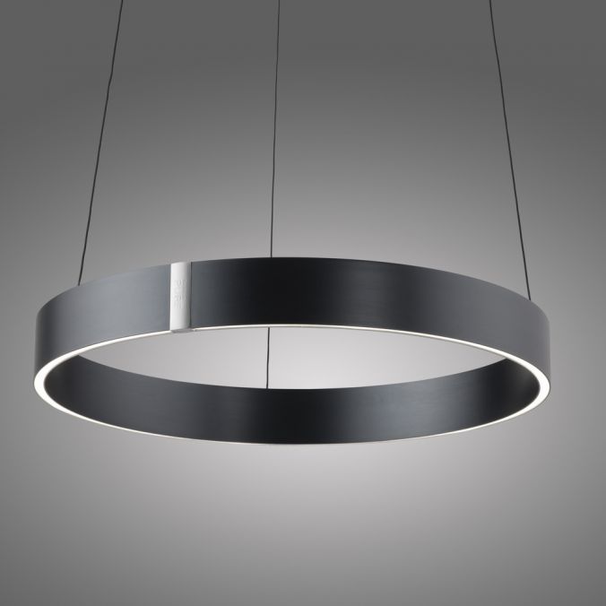 Eclip 50cm Satin Dark Grey Height Adjustable LED Up+Downlight Ring Pendant - ID 13933