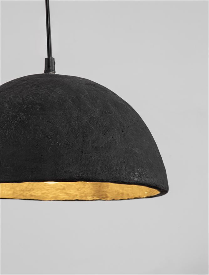 TAL Medium Black Papier-Mâché Dome Pendant - ID 13589