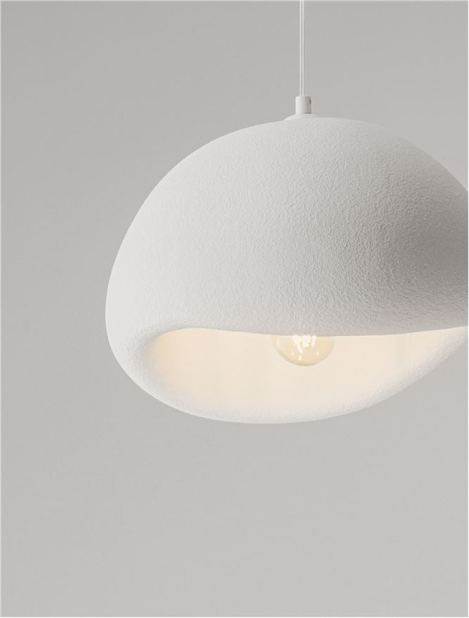 LEF Small Sandy White Polyurethane & Resin Quaver Pendant - ID 13564
