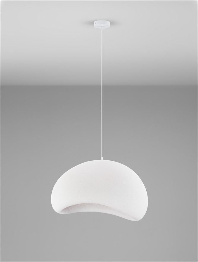 LEF Large Sandy White Polyurethane & Resin Quaver Pendant - ID 13566