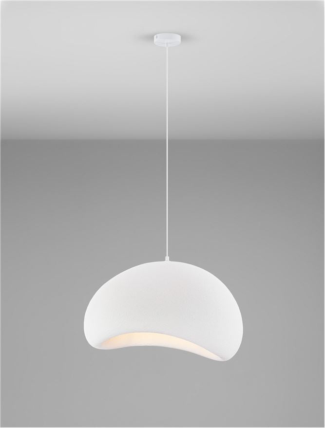 LEF Large Sandy White Polyurethane & Resin Quaver Pendant - ID 13566