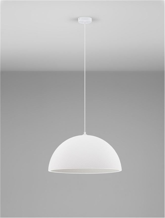 LEF Medium Sandy White Polyurethane & Resin Dome Pendant - ID 13570