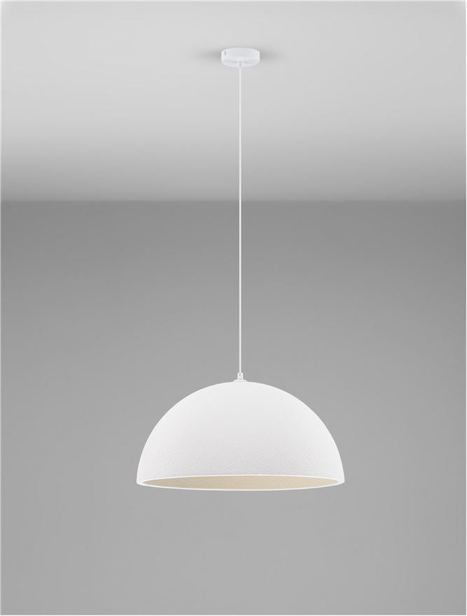 LEF Medium Sandy White Polyurethane & Resin Dome Pendant - ID 13570