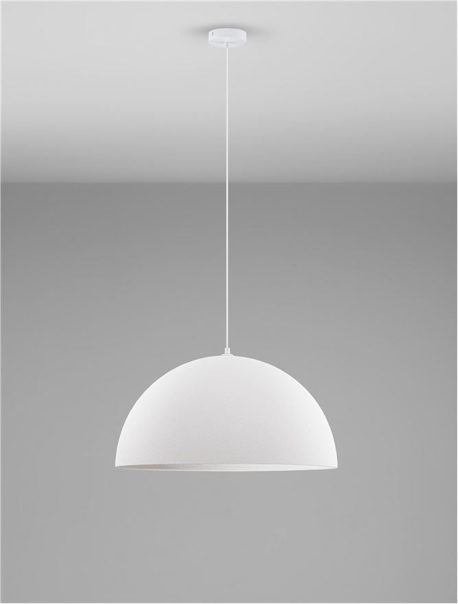 LEF Large Sandy White Polyurethane & Resin Dome Pendant - ID 13571