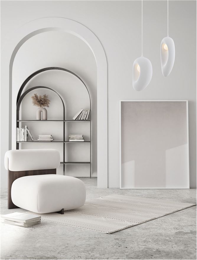 LEF Medium Sandy White Polyurethane & Resin Organic From Pendant - ID 13584