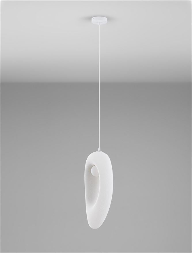 LEF Long Sandy White Polyurethane & Resin Organic From Pendant - ID 13583