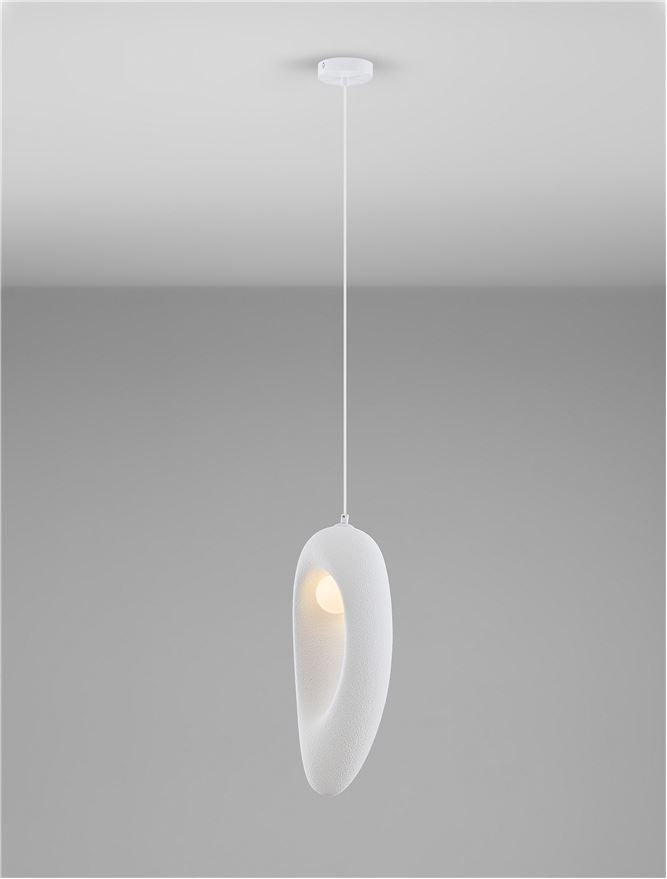 LEF Long Sandy White Polyurethane & Resin Organic From Pendant - ID 13583