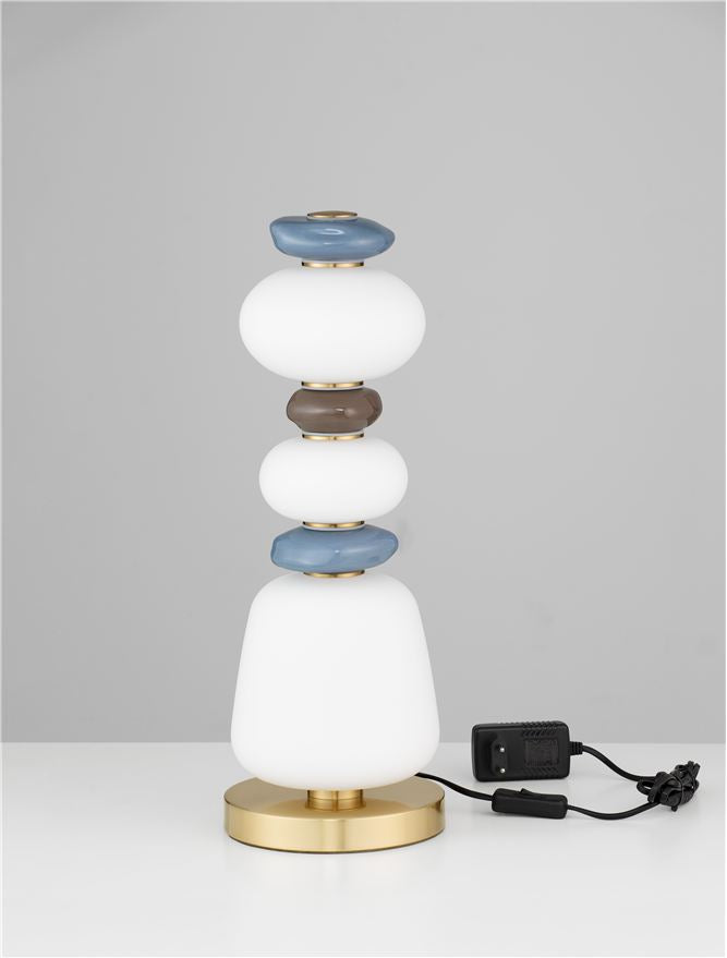 NL Palor Coloured Porcelain & Opal Glass Table Light - ID 13869