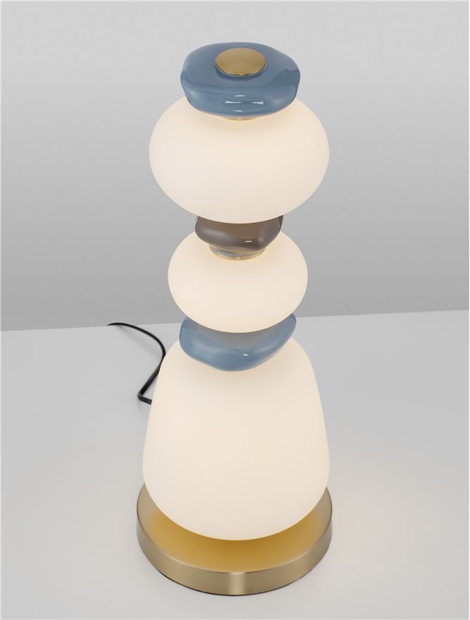 NL Palor Coloured Porcelain & Opal Glass Table Light - ID 13869