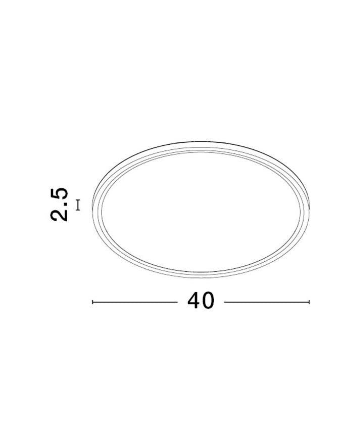 DIX White 40cm Ultra-Slim LED Ceiling Light with Selectable CCT - ID 14579