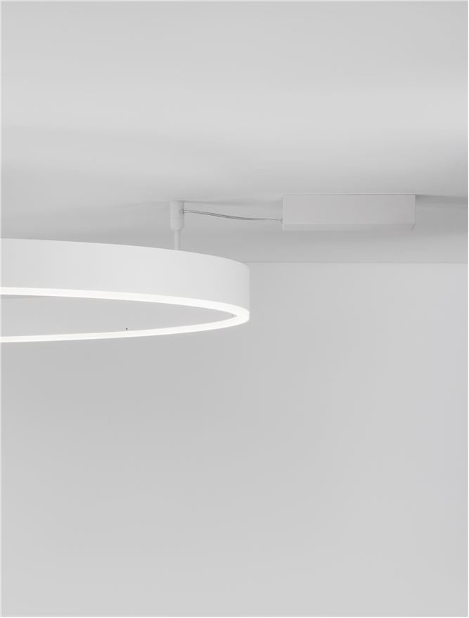MOT Dimmable Sandy White Aluminium & Acrylic Ring Semi Flush Small - ID 12550