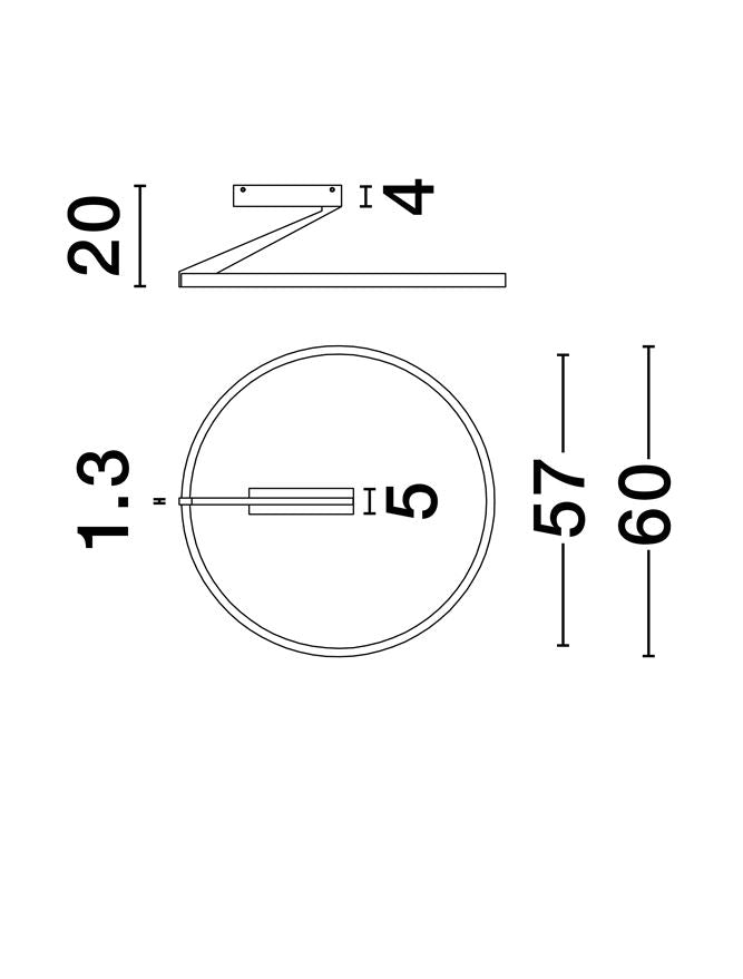 TIL Moca Coffee & Aluminium LED Semi-Flush Ceiling Light - ID 14471