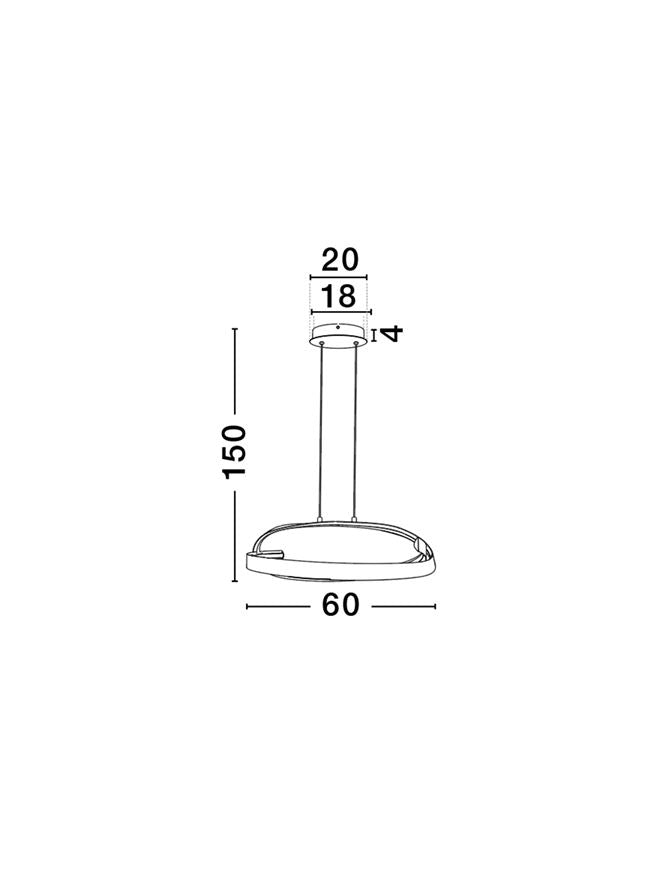 OLI Sandy Black Twisted Ring LED Pendant - ID 14401