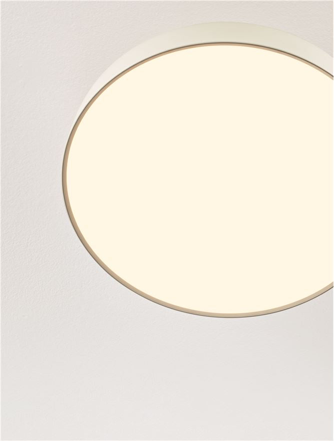 NOE Cream 50cm Deep Bowl LED Flush Ceiling Light - ID 14575