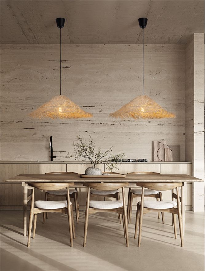 ALU Natural Rattan Conical Pendant - ID 13766
