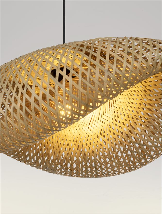 ADE Natural Woven Bamboo Pendant Medium - ID 13749
