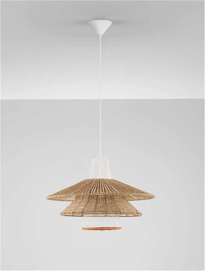 KOA Layered Natural Pendant with Orange Rope Detail - ID 13593