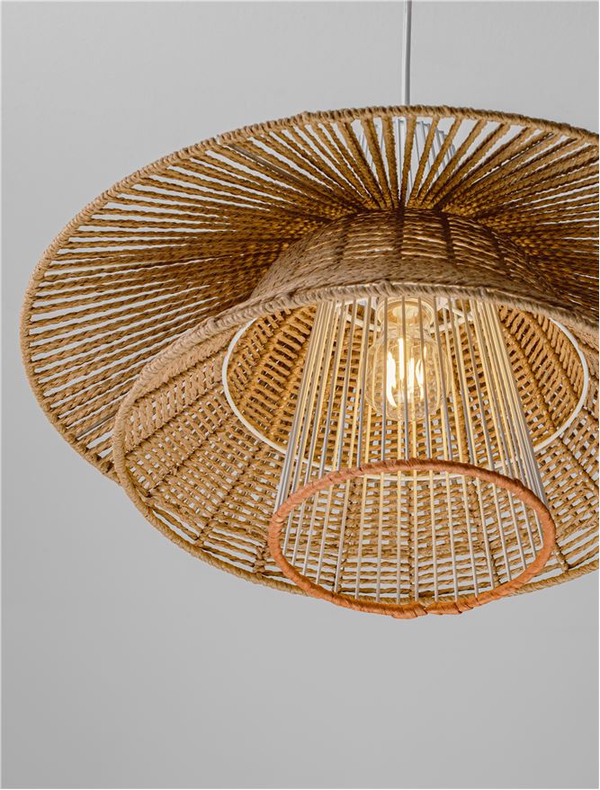 KOA Layered Natural Pendant with Orange Rope Detail - ID 13593