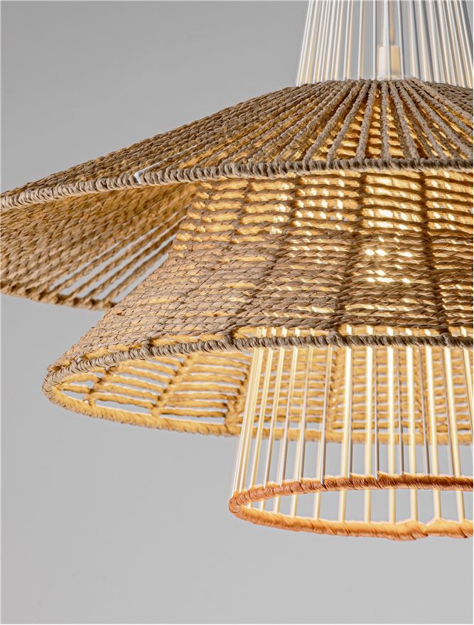 KOA Layered Natural Pendant with Orange Rope Detail - ID 13593