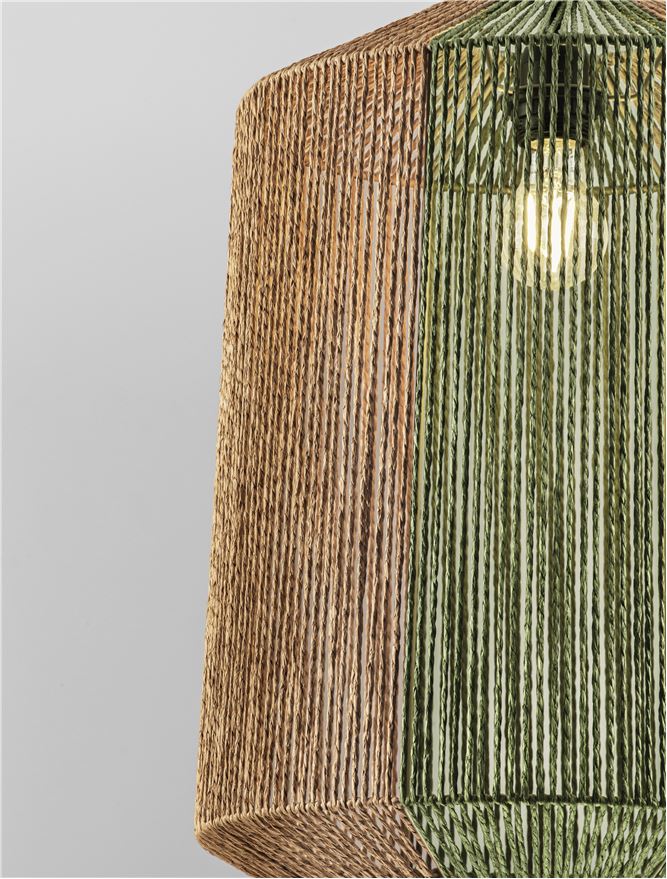 ORA Natural Pendant with Green Rope Detail - ID 13595