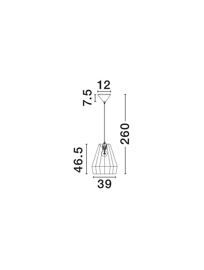 DEN Natural Conical Pendant with Green Rope Detail - ID 13596