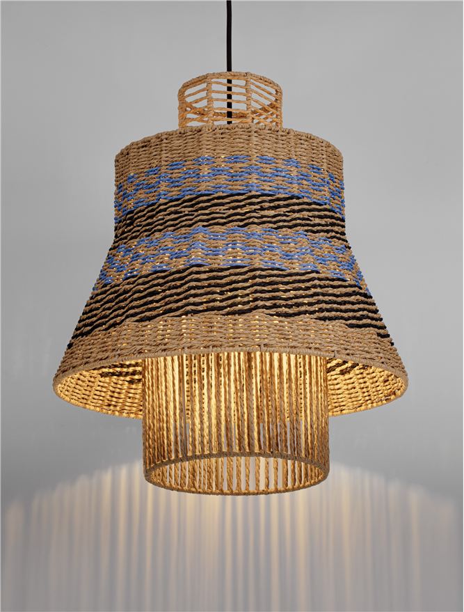 MAN Natural Blue & Black Rope Angular Pendant - ID 13746