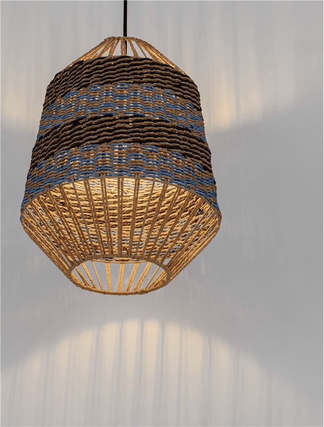 COP Natural Blue & Black Rope Pendant - ID 13747