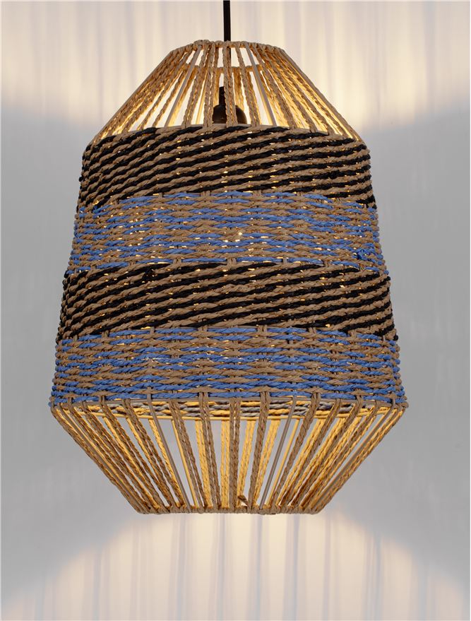 COP Natural Blue & Black Rope Pendant - ID 13747