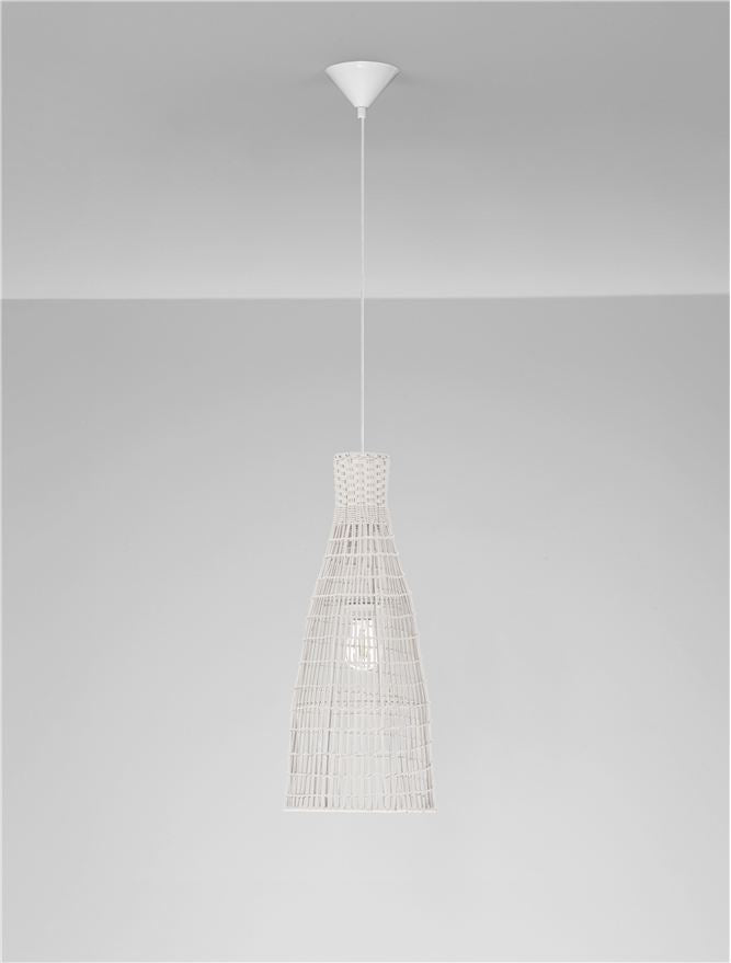 NIR White Natural Rattan Pendant Small - ID 13762