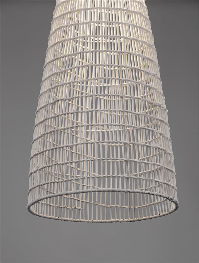 NIR White Natural Rattan Pendant Large - ID 13763