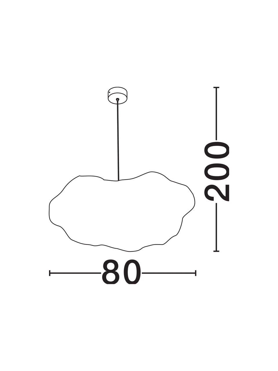 CLOUD 80cm Cotton & Artificial Silk Pendant - ID 15069