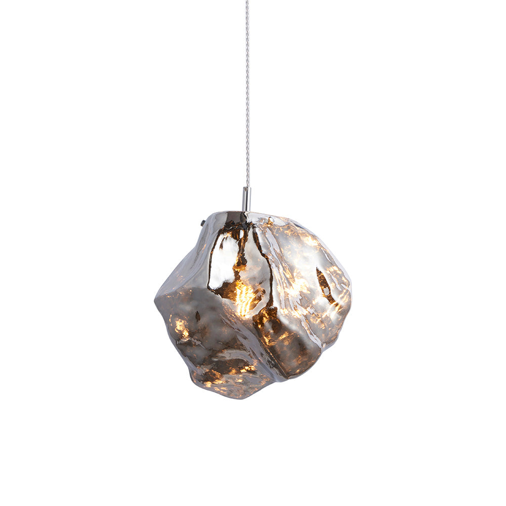 ROC Metallic Chrome & Glass Pendant - ID 13672