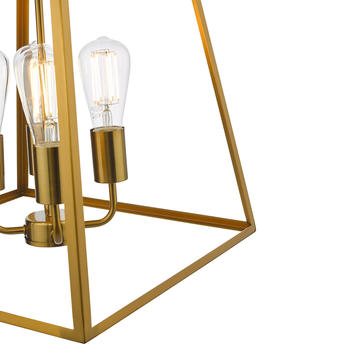 Edgware 4 Light Box Lantern in Natural Brass - ID 13469
