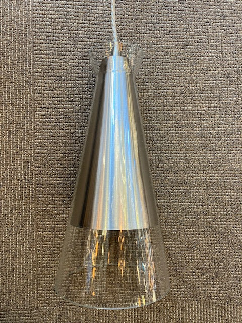 Balintore Satin Nickel and Clear Glass Single Pendant - ID 6827 - EX-DISPLAY