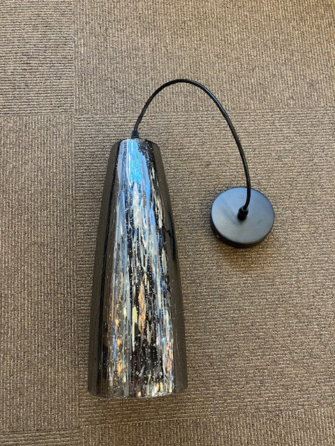 Rain Effect Smoked Glass Pendant - ID 7653 - EX-DISPLAY