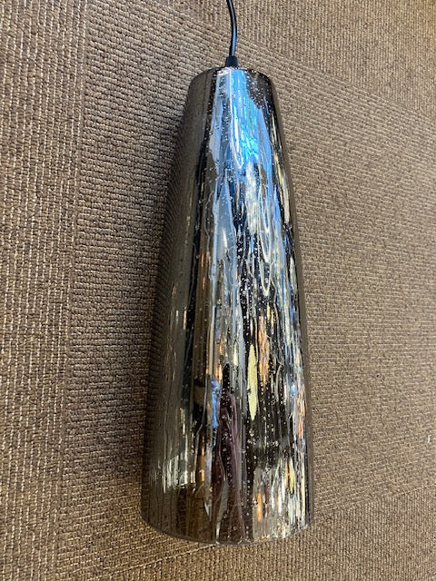 Rain Effect Smoked Glass Pendant - ID 7653 - EX-DISPLAY