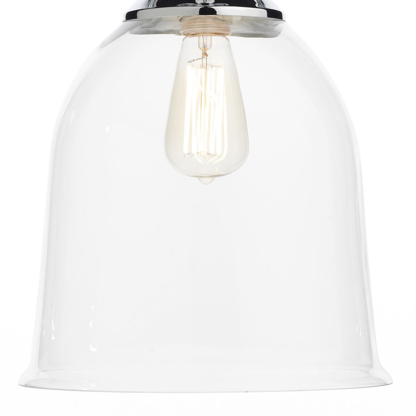 Barnsbury Polished Chrome and Clear Glass Large Single Pendant - ID 5299