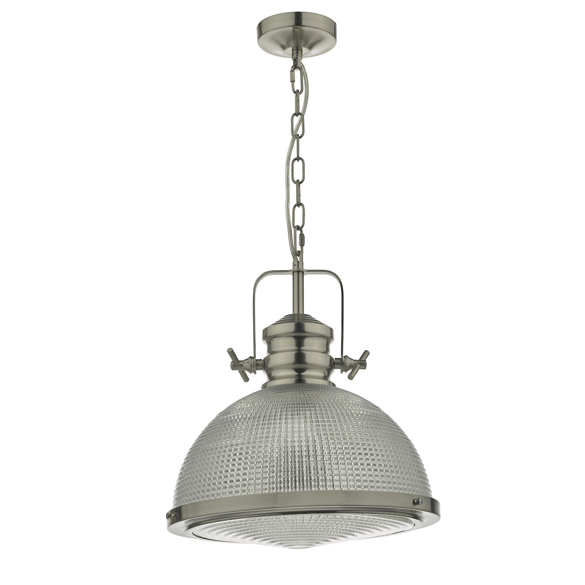 PEY 1 Light Pendant Satin Nickel And Textured Glass - ID 10427