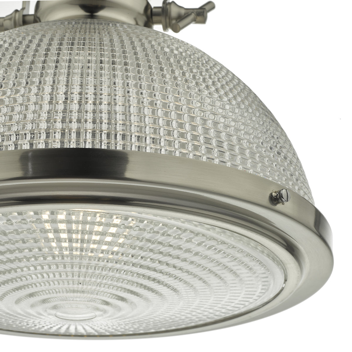 PEY 1 Light Pendant Satin Nickel And Textured Glass - ID 10427