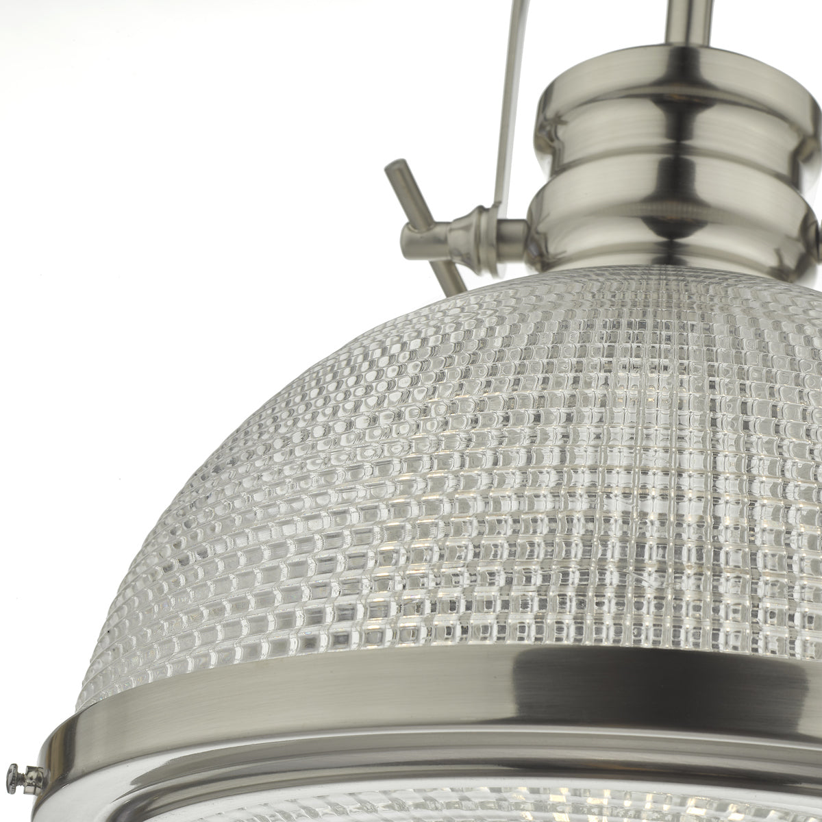 PEY 1 Light Pendant Satin Nickel And Textured Glass - ID 10427