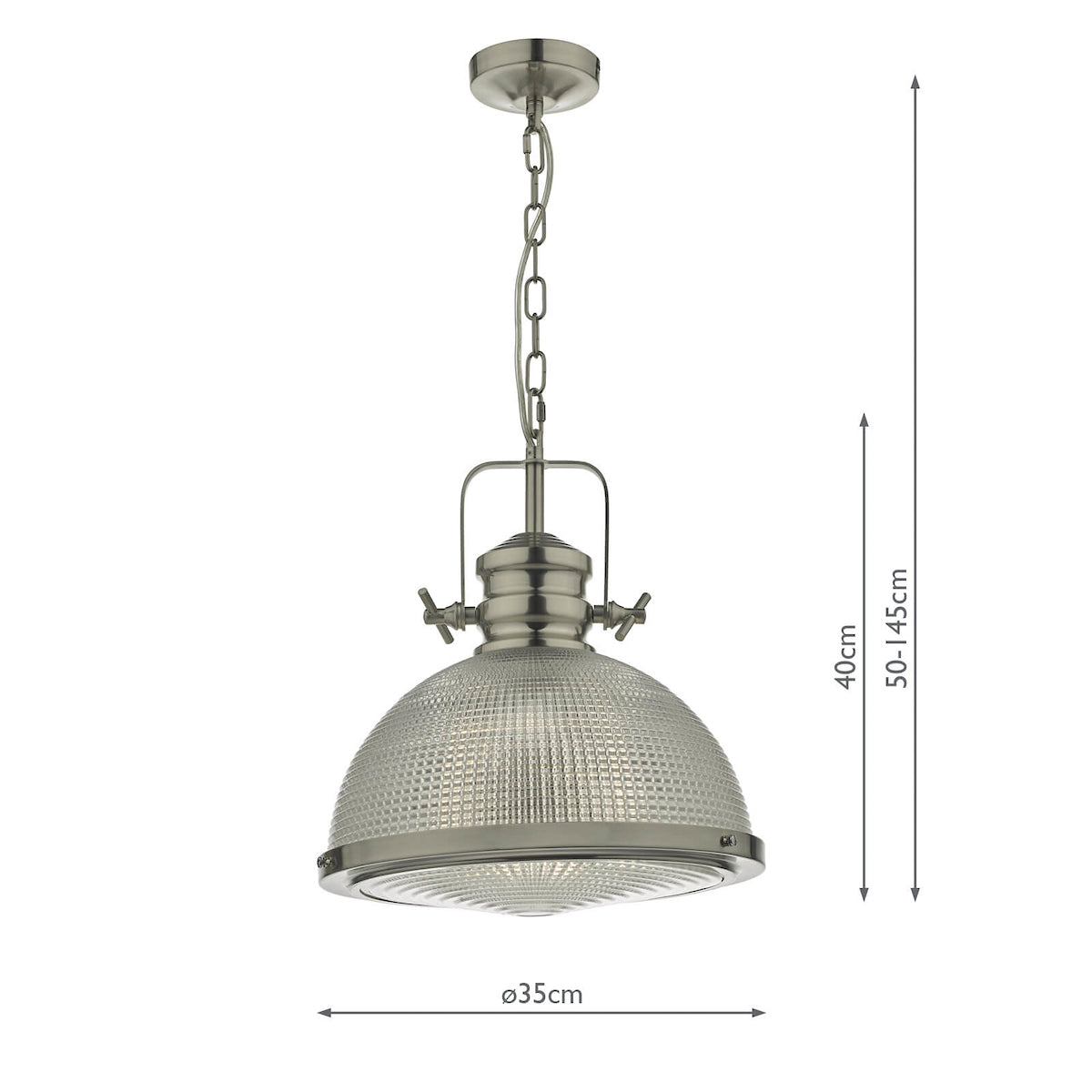 PEY 1 Light Pendant Satin Nickel And Textured Glass - ID 10427