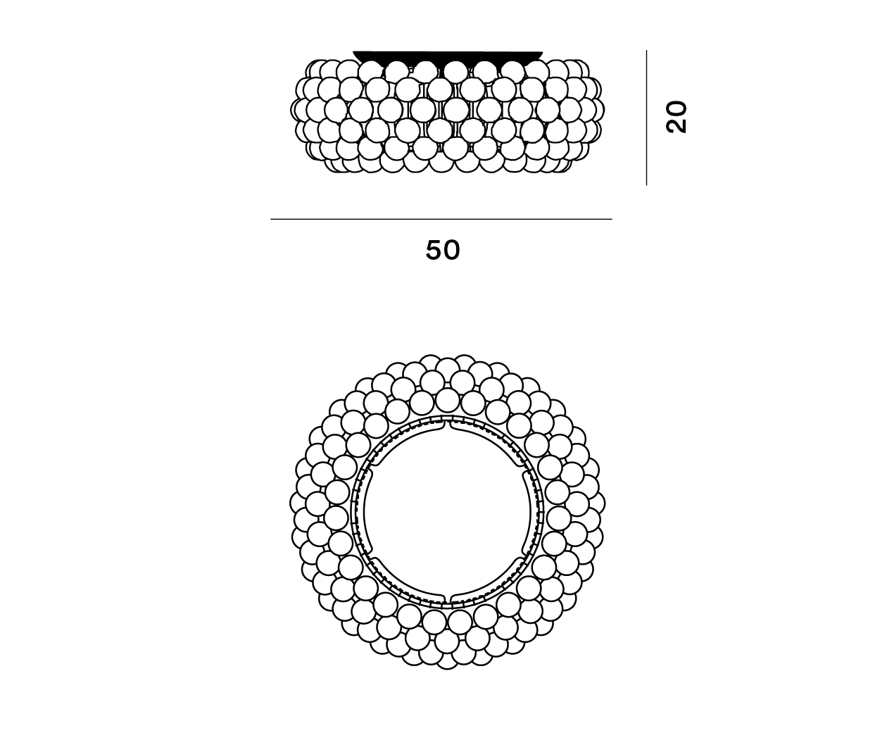 Foscarini Caboche Plus LED Flush Ceiling Light Transparent - On/Off