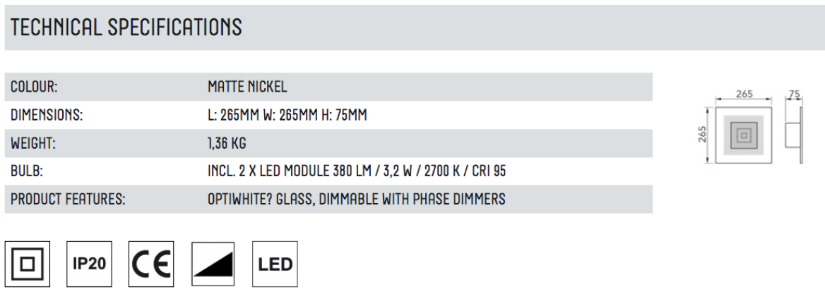 Grossmann Magic 51-852-063 Wall Light in Matte Nickel - ID 5502 - EX-DISPLAY
