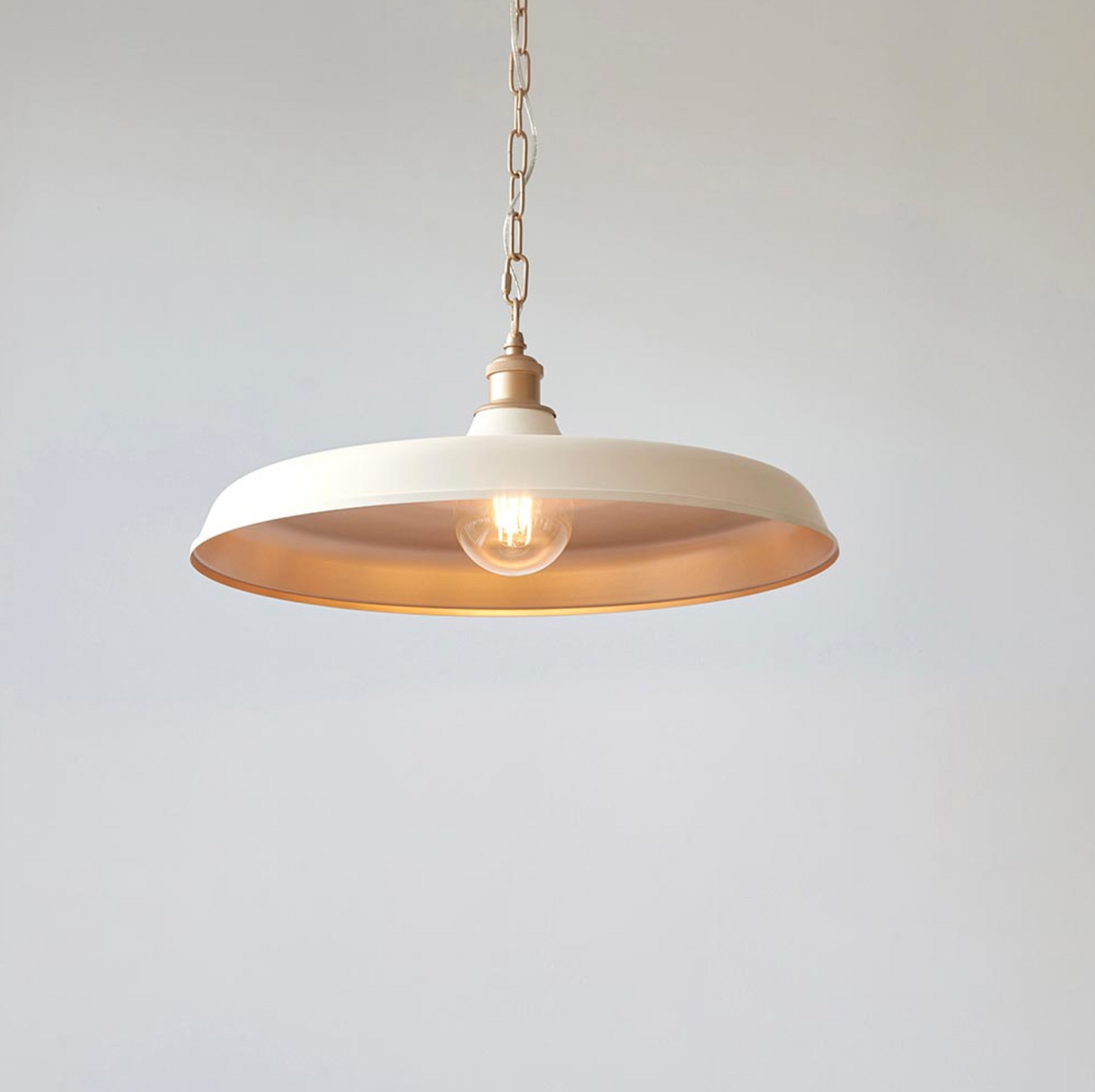 Mid-Century Pendant, Matt Warm White and Satin Gold - ID 12520